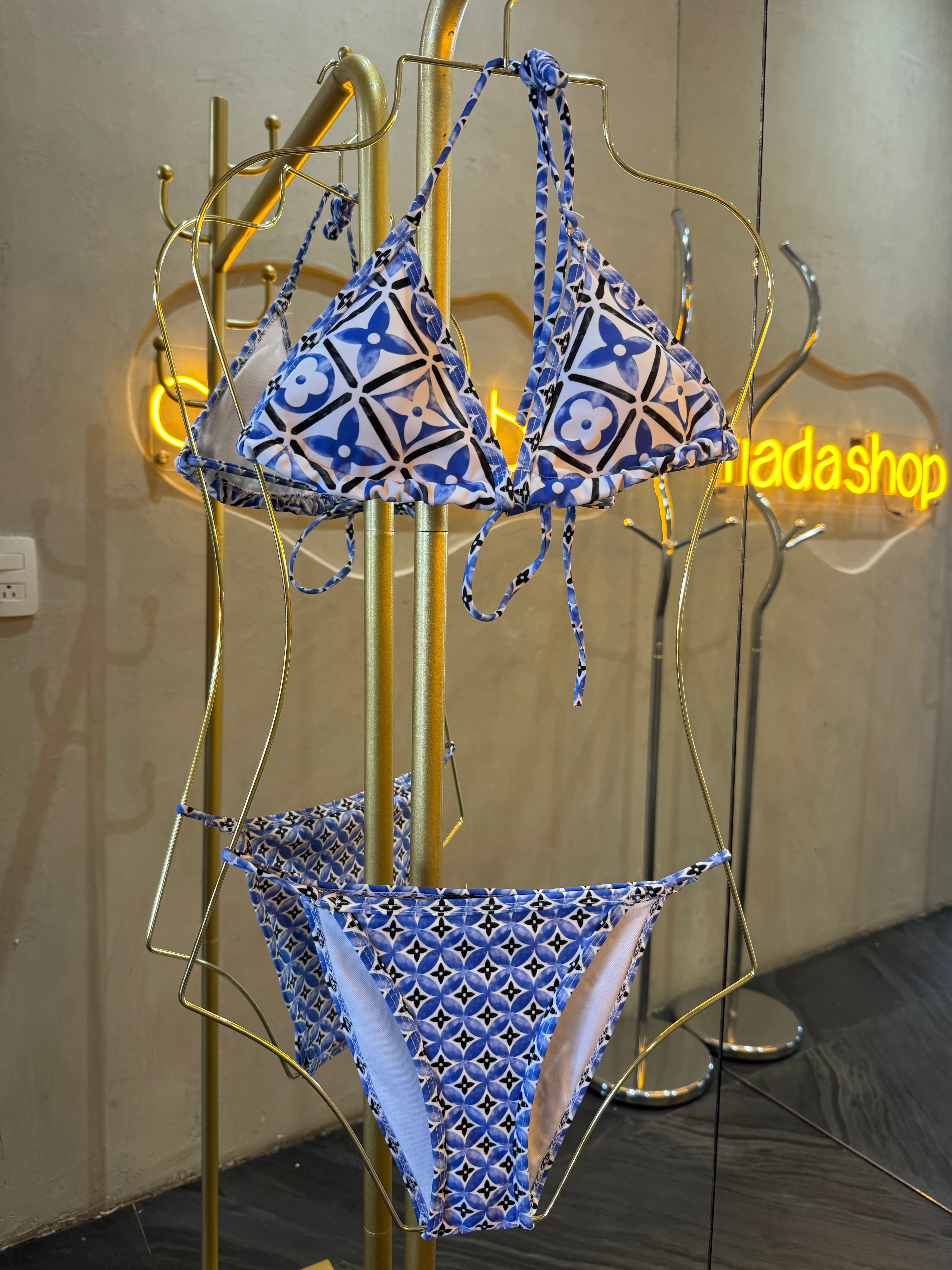 Traje de baño 2 piezas azul LV